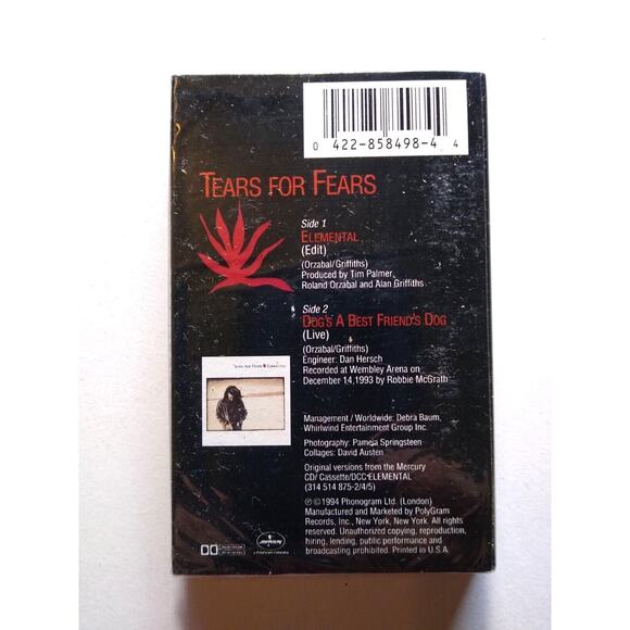 Tears For Fears Elemental SEALED Cassette Tape Single 1994 Synth-Pop Electronic - Picture 4 of 5